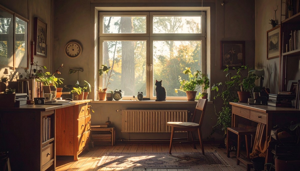 窓辺で日向ぼっこ